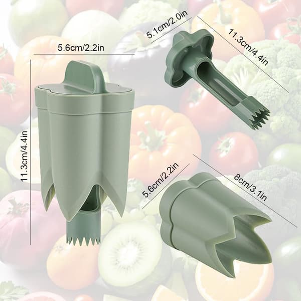 Pepper Corer, 2025 New 2 in 1 Bell Pepper Corer Seed Remover, Quick Cutting and Seed Removal Bell Pepper Coring Tool