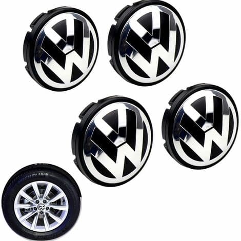 4 Erstatningsdeler 56MM hjulkapsel senter Passer VW Passat, Sharan