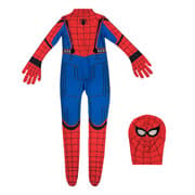 Spider-Man Halloweenkostym för ungdomar, vadderad jumpsuit med mask röd blå 2 röd blå 2 Red Blue 2 130
