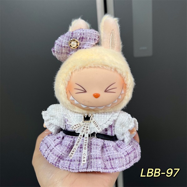Labubu Modesæt - Outfit til 15/17cm Plysdukker, V1 V2 Stropper Bukser LBB-97