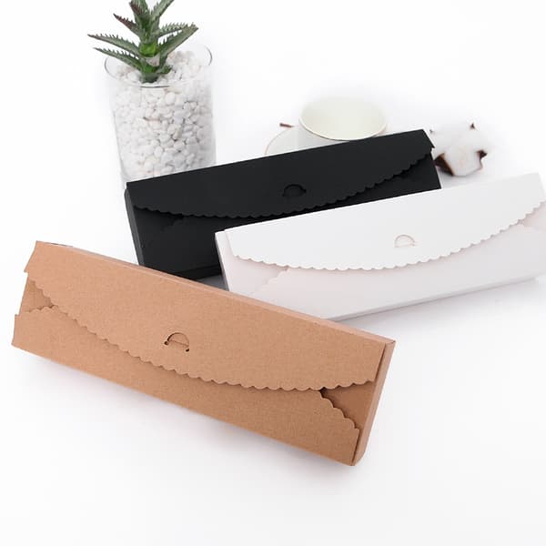 Presentförpackning, 3-pack dekorativa presentförpackningar med för presenter Bulk（Vit, svart och kraftpapper）Spot bakförpackningslåda