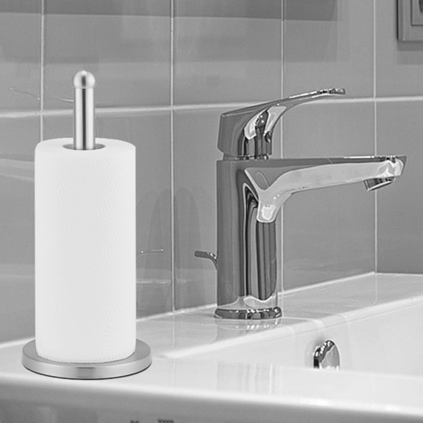 Stående pappershanddukshållare i rostfritt stål för köksbänk, modern design, enkel enhandsrivning, kökspappershållare med tung bas