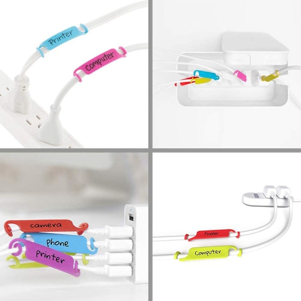 60 stk Kabelmerker Kabeladministrasjonsmerker Flerfargede Kabelmerker Ledningsidentifikasjonsmerker For USB Co
