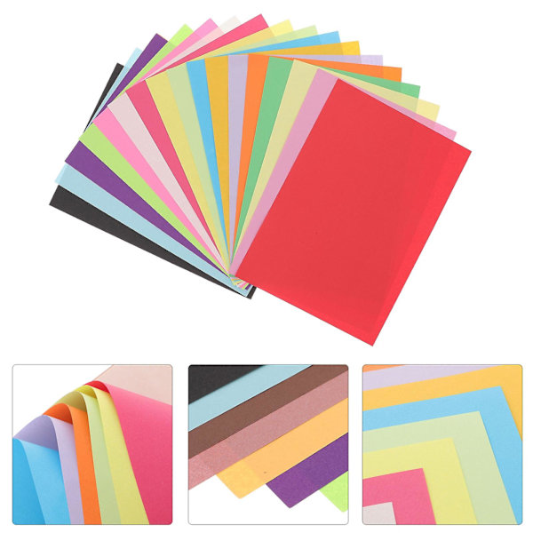 100 kpl värillistä kopiopaperia DIY-käsintehtyä paperia käsintehtyä paperin taittamista lapsille Koko A4 (sekoitettu 20 väriä)