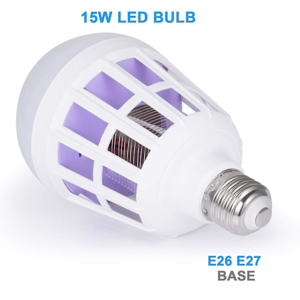 Elektronisk Insekts- och Myggdödande Lampa 2 i 1 UV LED Flugdödare