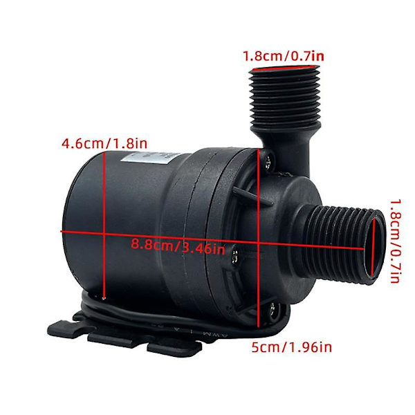 1000l/t 8m DC 12v bærbar børsteløs motor nedsenkbar vannpumpe for kjølesystem fontener