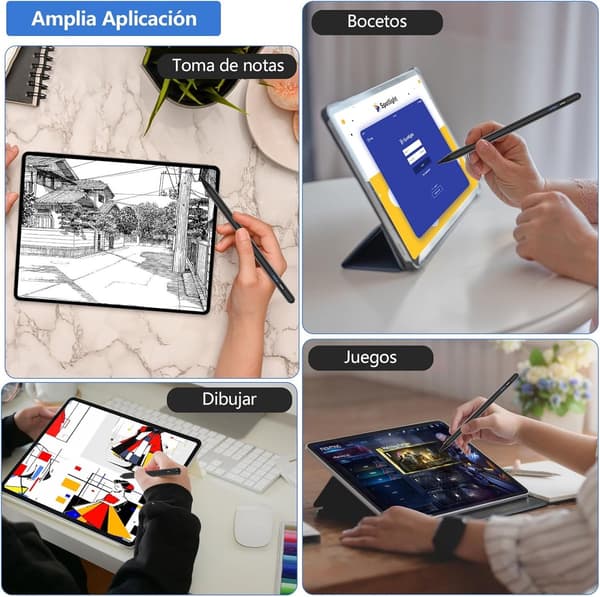 Universal Kapacitiv Stylus Pen, 1,2 mm Højpræcisionsspids, 15-minutters Opladning, Til Android Tablets Og Smartphones, Sort