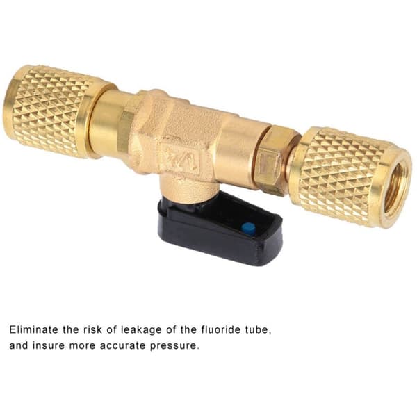 Messing Kjøle Kuleventil Adapter G1/4'' Kjølemiddel Kuleventil Kobling