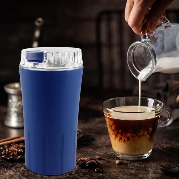 Elektrisk kaffekværn, 300W rustfrit stål 8-bladet, One Touch kværning til kaffebønner, nødder og krydderier, hjemmebrug, blå