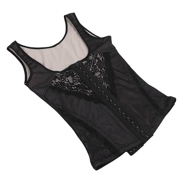 Andningsbar viktminskningskorsett för kvinnor med hög elastisk midja, slimmande kroppsformande bodysuit svart M 0.1