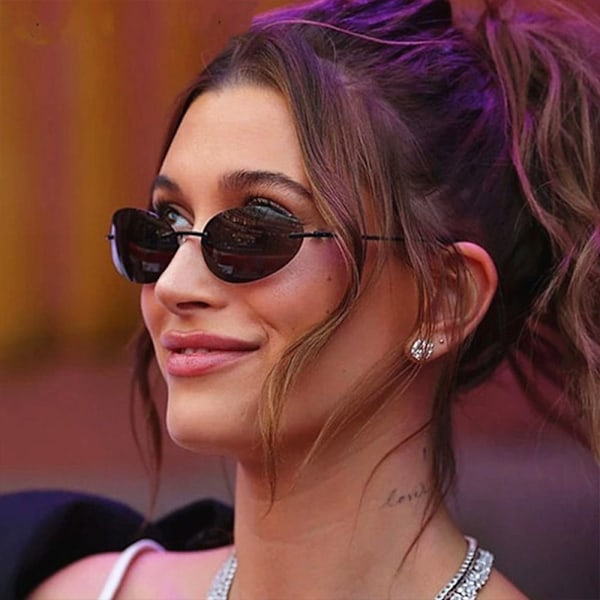 Rimless Solglasögon UV400 Glasögon för Kvinnor och Män Gradient Gray