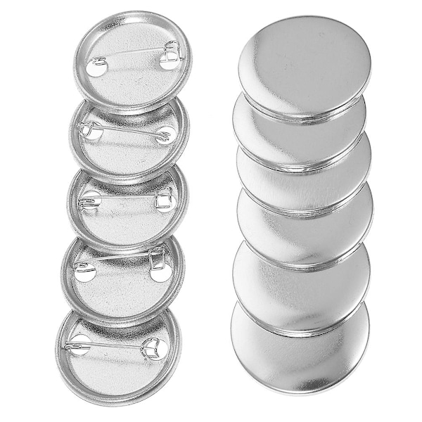 100 set DIY-märkesknappar Pin Emblem-material Tomma plåtmärkesdelar