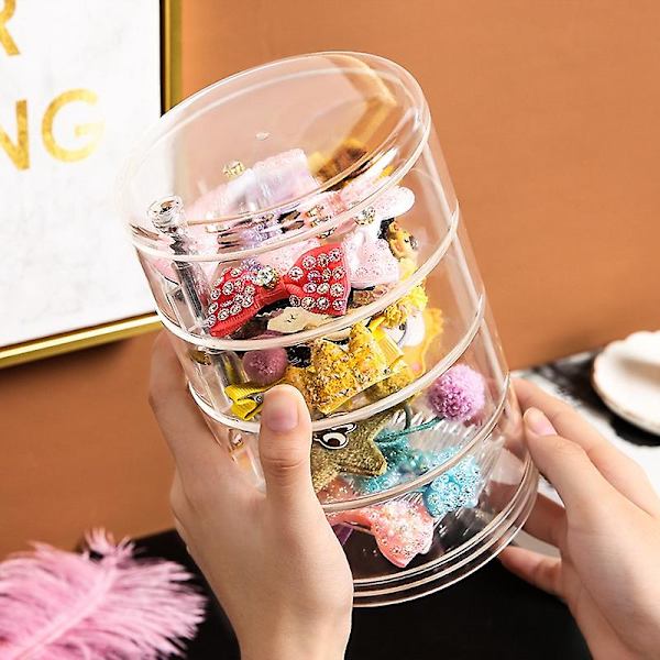 Förvaringslåda för barnens hårtillbehör, hårnålar, smycken, gummiband, genomskinlig