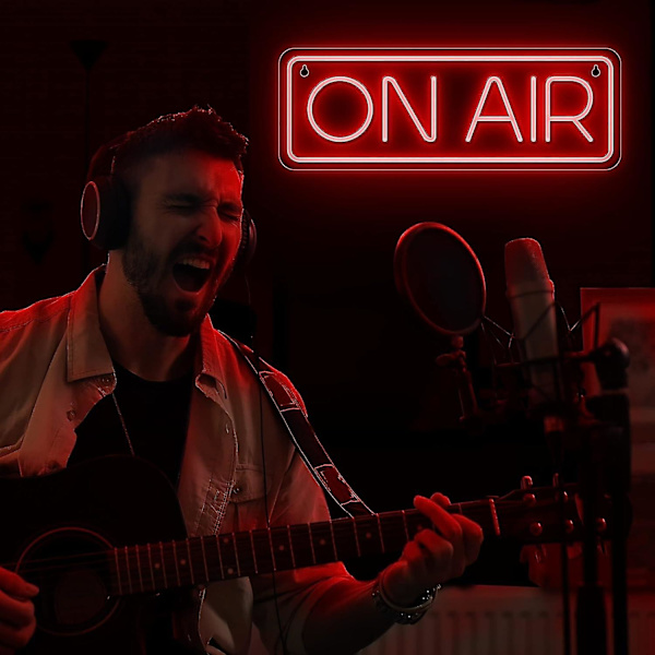 Direktsändningsskylt - Live On Air Neon-skylt för Twitch, Tiktok, Youtube-streamers/spelare - Live Streaming/inspelningsljusskylt - Röda coola LED-skyltar för S