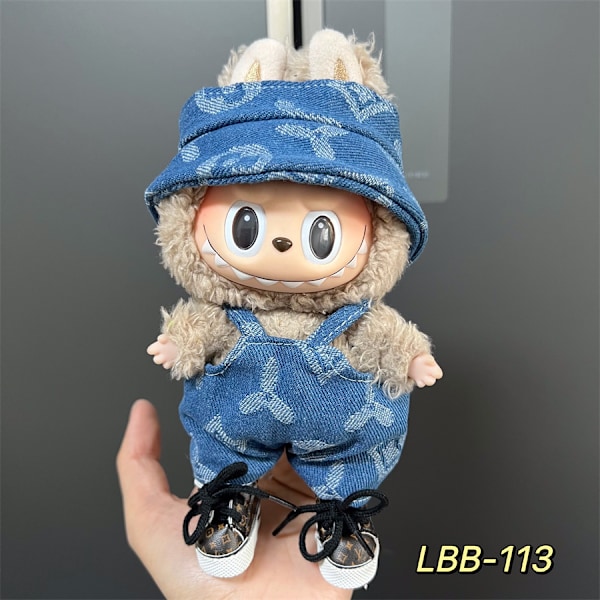 Labubu Modesæt - Outfit til 15/17cm Plysdukker, V1 V2 Stropper Bukser LBB-113