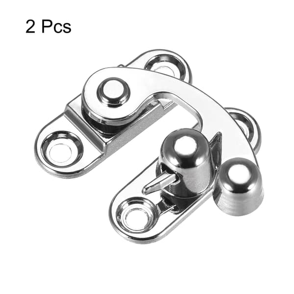 Antik låsklammer Höger spärrhake Hasp Swing Arm Latch Pläterad Silver Tone, Swing Arm Latch Silver Tone 2 st