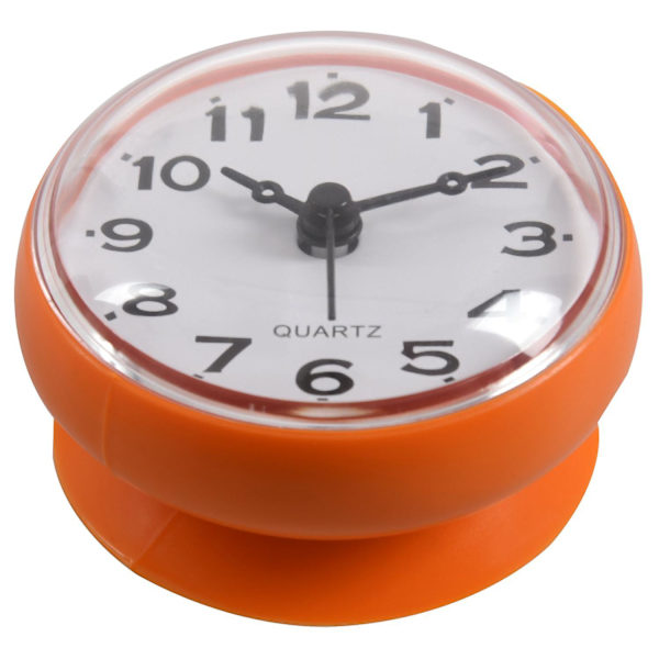 2x 7cm Vattentät Kök Badrum Dusch Klocka Sugkopp Sugvägg Orange & Grön