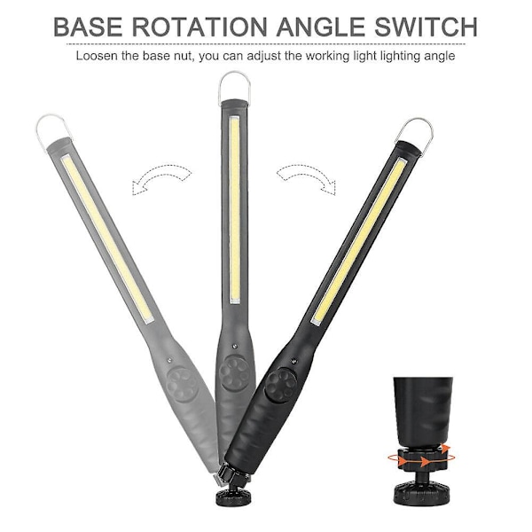 Genopladelig COB LED Slim arbejdslampe lommelygte med USB-kabel