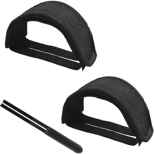 1 par cykelpedalremmar i nylon, pedalremmar, tåklämmor, pedal för cykling, fixie (svart)