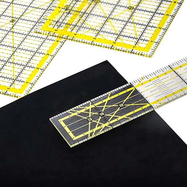 5 stk. akryl quiltelineal, firkantet akryl quilter lineal stofskæringslineal klar mærke akryl