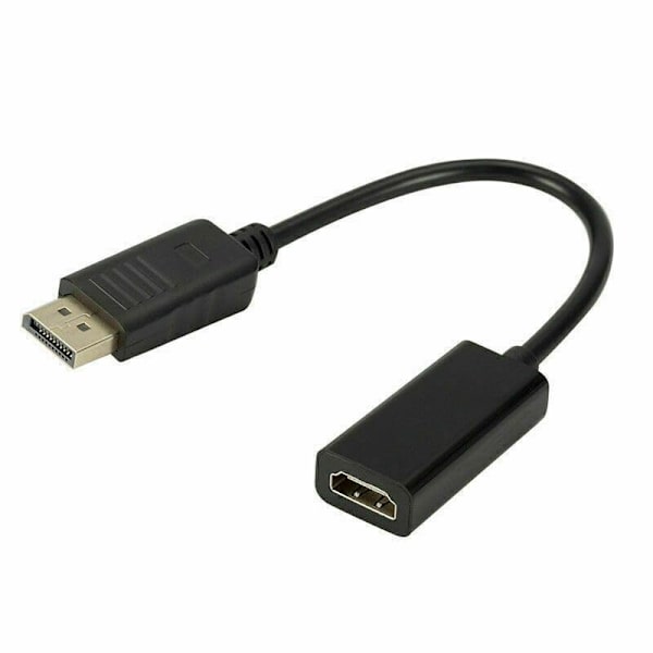 Guldpläterad DisplayPort hane till HDMI hona adapter, \"TV digital högupplöst kabelgränssnittsadapterkabel\"