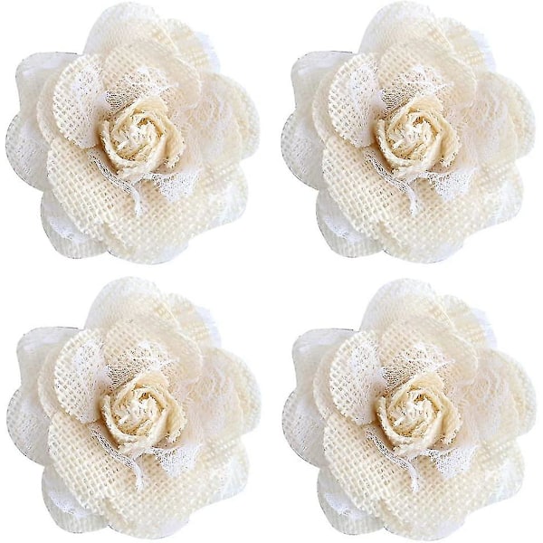 Håndlavede Burlap Blomster Til Diy Håndværk Bryllupsdekoration