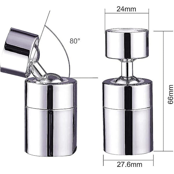 Dobbelfunksjon 2 Flow Kran Aerator Svingbar