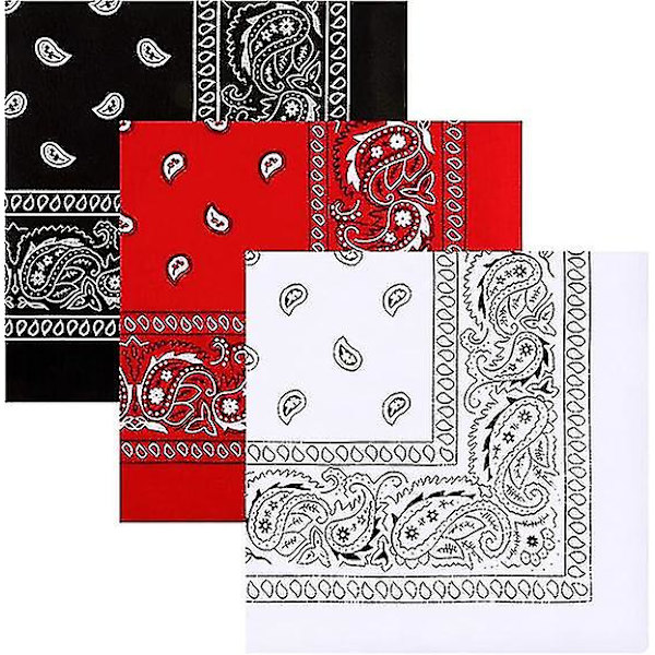 3-pak Multifunktionelle Bandanas Paisley Print Cowboy Hovedbånd Halstørklæde Unisex Hovedbeklædning