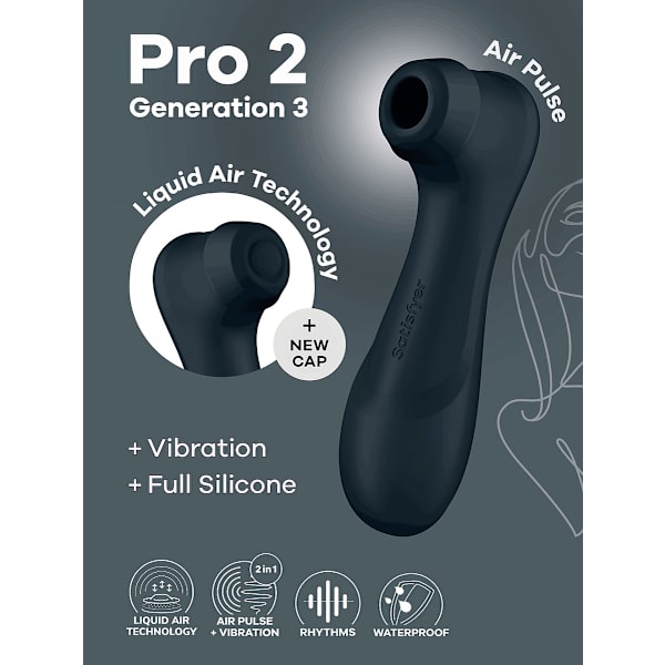 Satisfyer: Pro 2 Generation 3, Double AirPulse -vibraattori Black ABS plastic, Silicone