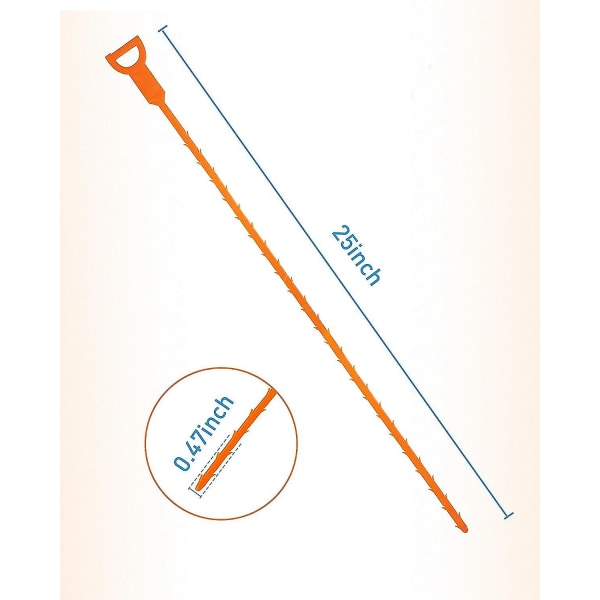 6 stk. 25 tommer afløbsrensningsværktøjer til bruser, køkkenvask, badekar og badeværelse