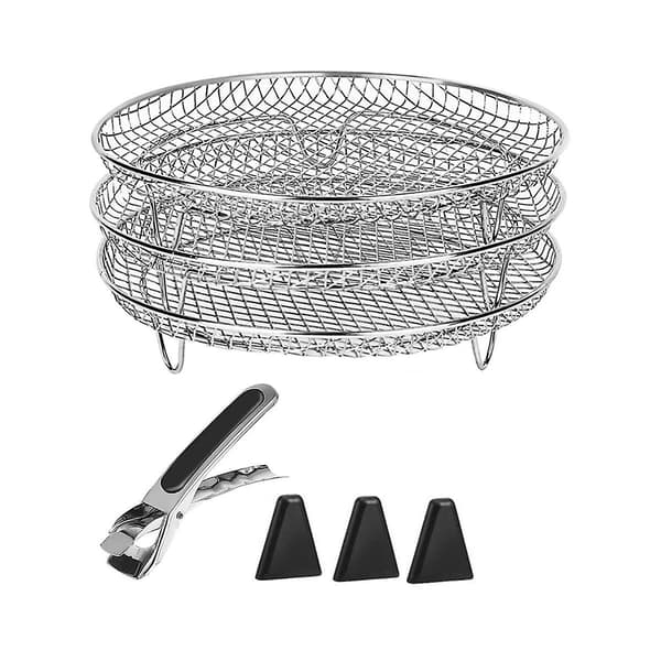 Luftfritösställ, ångkokare, rostställ, stapelbara dehydratorställ, luftfritösbricka för de flesta luftfritöser