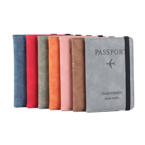 RFID Læder Pas Etui Dokument Rejse Pas Holder kaffe coffee 14.8cmX1cmX11cm(5.82X0.39X4.33)