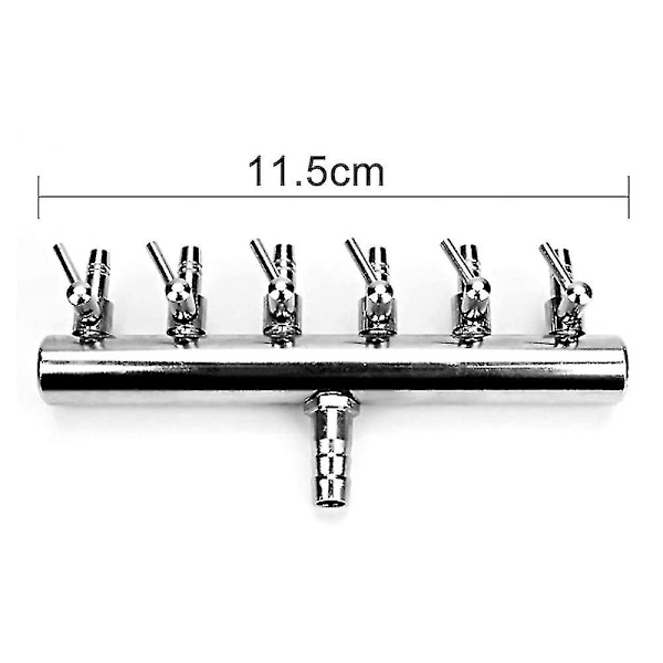 Akvarie Luftventil Inline Manifold Luftstrømspumpe Slange Splitter Håndtag Kontrolventil (6 Hoveder)
