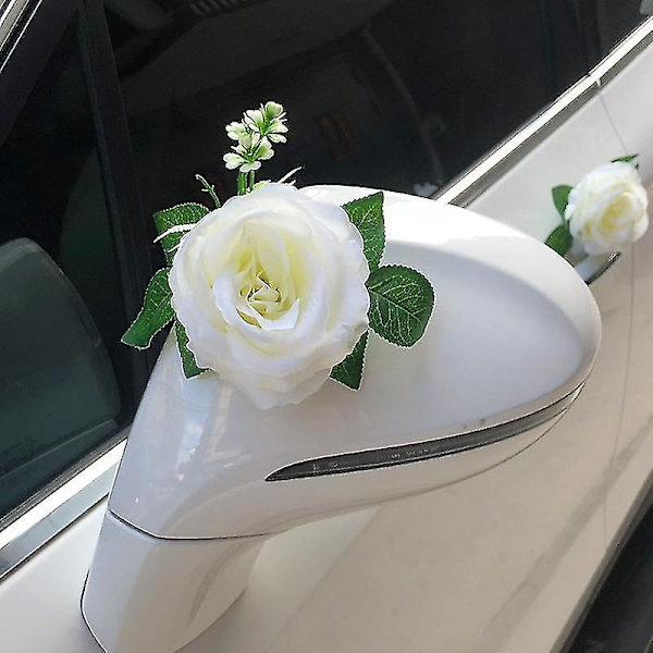 Bryllupsbil Blomsterplate Bånd Sløyfer Sett Ornament Tilbehør Fester