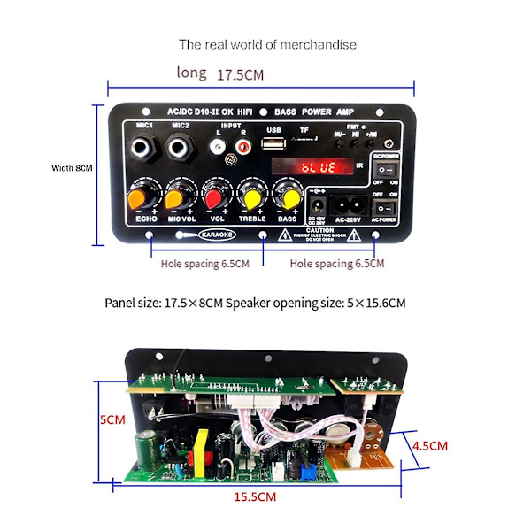 Forsterkerkort med optisk lyd Bluetooth-forsterker Usb Fm-radio Tf-spiller Diy lyd Subwoofer for Hom