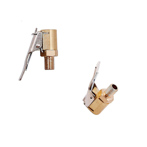 2 st däckluftchuckar, mässingsdäckventil luftpumpklämma, bilpumptillbehör gängad munstycksadapter för bil lastbil 8 mm