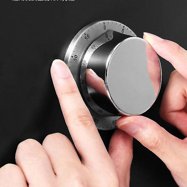 Kök Timer Med Magnetisk Bas Köksredskap Matlagningsverktyg Rostfritt Stål Kök Timer (1 Styck) Silver -t
