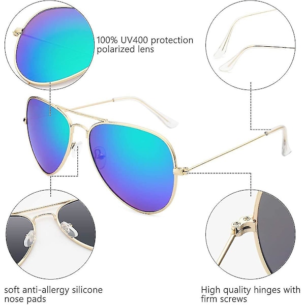 Solbriller for menn og kvinner Aviator Polarized Metal