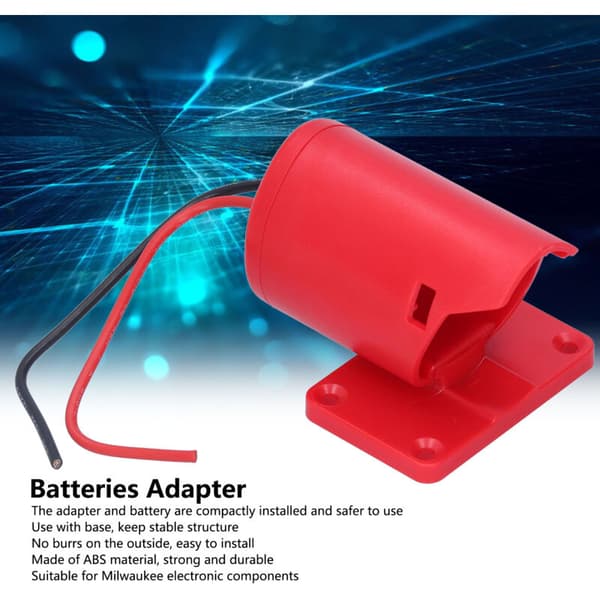 Batteriadapter för Milwaukee M12 DIY 2 Ledningsutgångar
