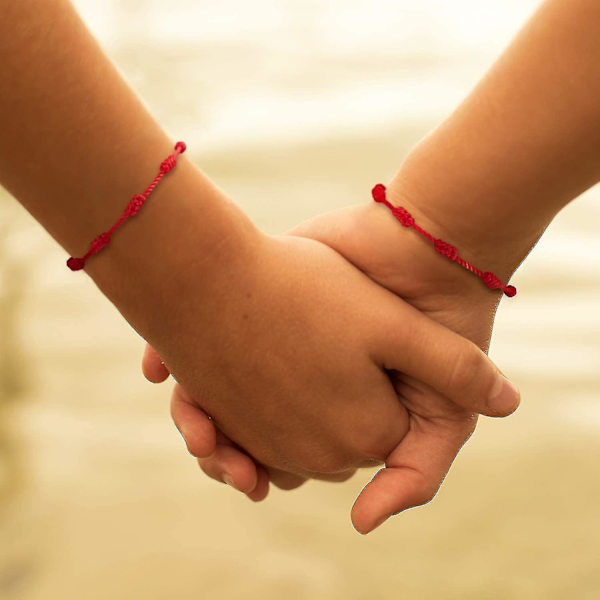 6 kappaletta kesärannekkeita punainen ranneke punainen naruranneke säädettävä Kabbalah punainen