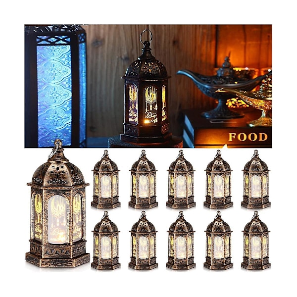 Mini Ramadan-kynttilä Mubarak-lyhty Led Eid Mubarak -lyhty Kuu Tähti Valot Marokkolainen Tyyli Riippuva