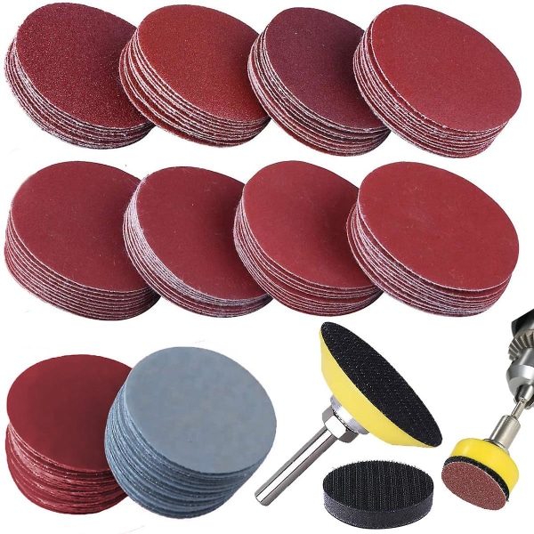 Slibning Discs Pad Kit, Pakke med 100 Sandpapir med Svampe Pads