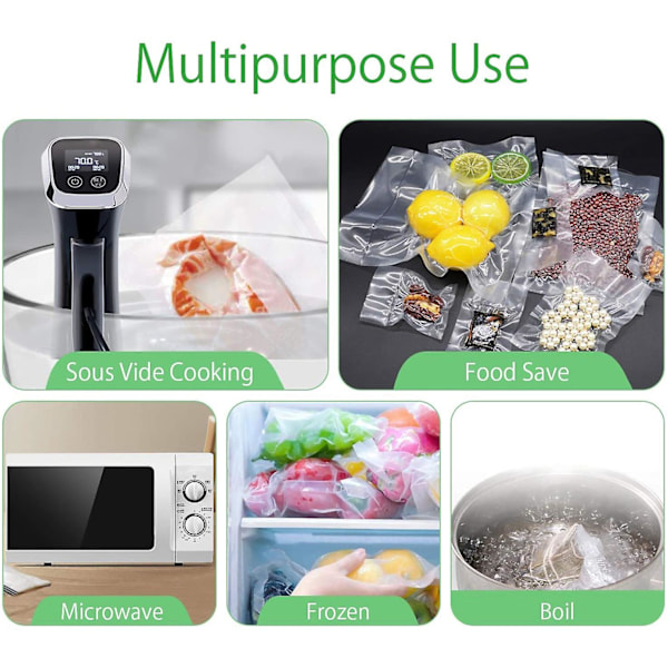 Vakuumpakkeruller 3-pak til Food Saver, kraftige vakuumopbevaringsposer til Sous Vide-madlavning