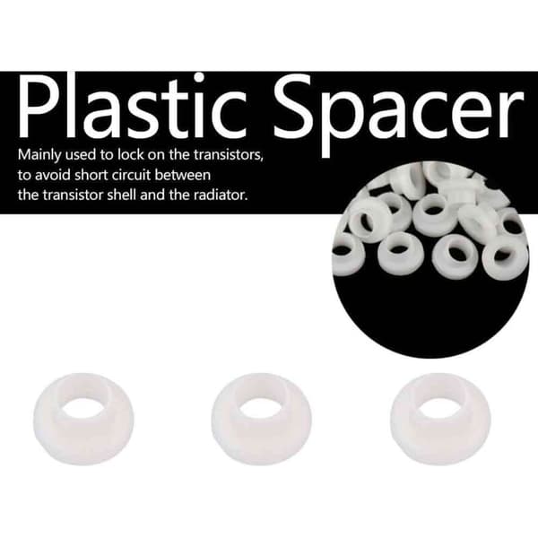100 stk. Ringforinger, isolerte plastavstandsstykker for transistor (TW-6), tetningsring
