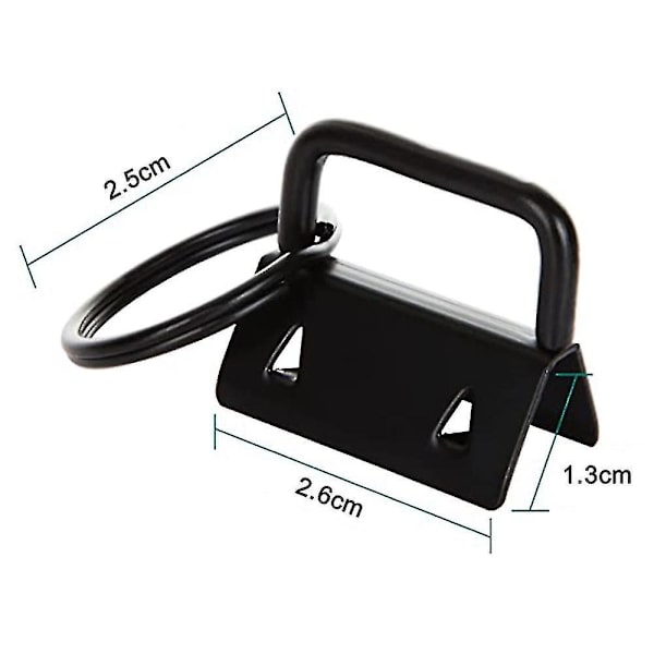 40-pak Nøgleholder Hardware med Nøglering, Nøglering Håndledsrem Bomuldshale Klips Webbing 26mm