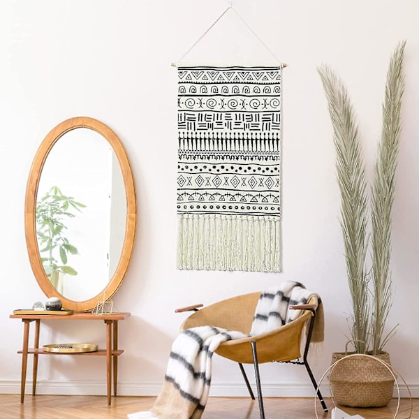 Macrame väggbonad gobeläng boho vävd symbol aztek sovsal bakgrund