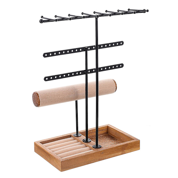 Halsbandshållare Multi-use Halsband Stativ Dekorativt Smyckeshållare Trä Armband Organizer