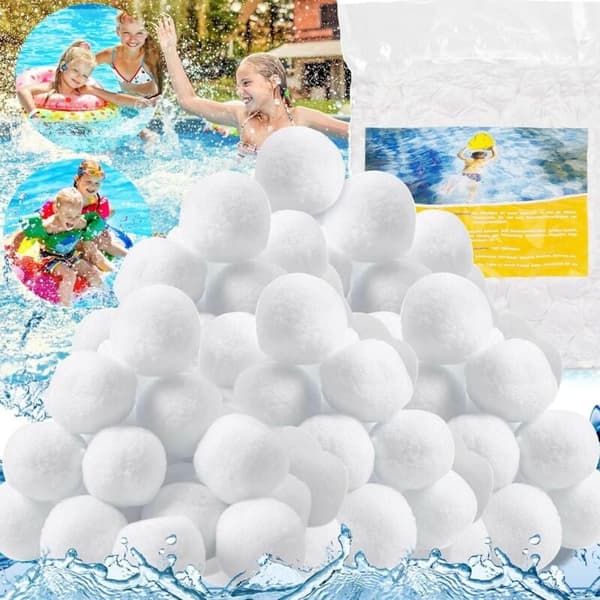Pool Filterkugle, 800g Filterkugler Erstatter 29kg Sand til Poolfilter, Genanvendelig Filterkugle Anvendes til Filterpumpe, Poolrobot, Skimmer, Filter