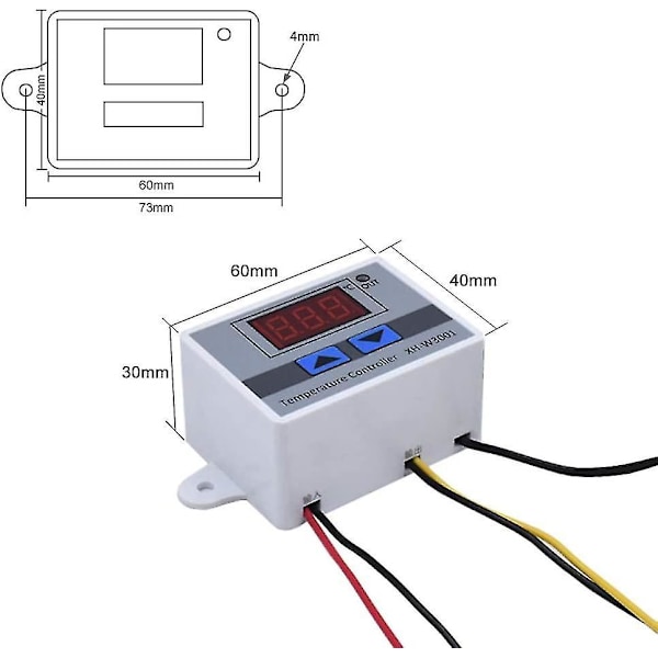 220 Digital Led Temperaturregulator Modul, Xh-w3001 Termostatbrytare Med Vattentät Sond, Programmerbar Värmetermostat