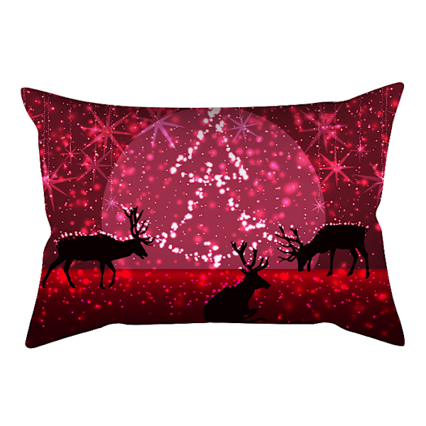 5 st Kuddar - Allmän Stil Röd Jultema Rektangulär Plysch Dekorativ Kuddfodral Soffa Kuddfodral 30x50 Cm